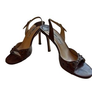 Jimmy Choo Studded Brown Heels